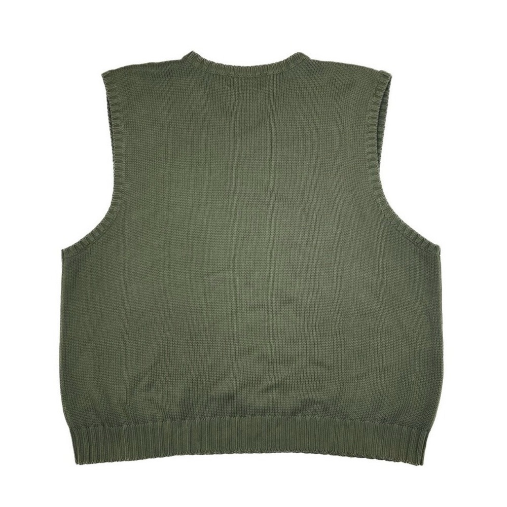 Polo by Ralph Lauren Vintage Sweater Vest V-Neck Olive Navy Horse Logo XL - NWOT - Picture 5 of 6